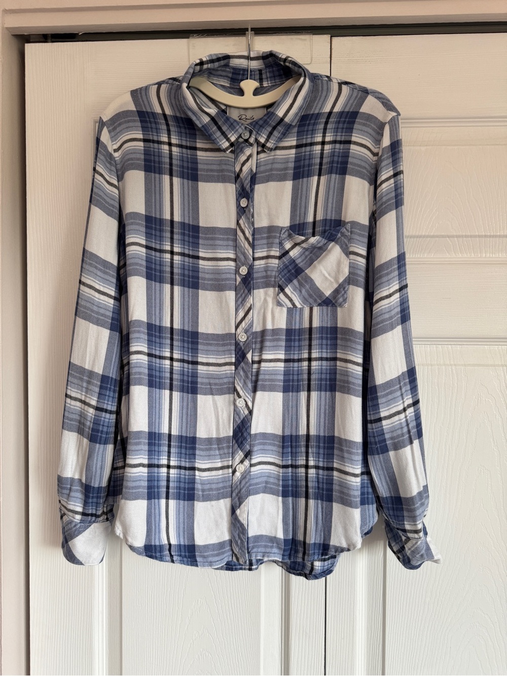 NWOT Rails Blue & White Plaid Button-Up Shirt